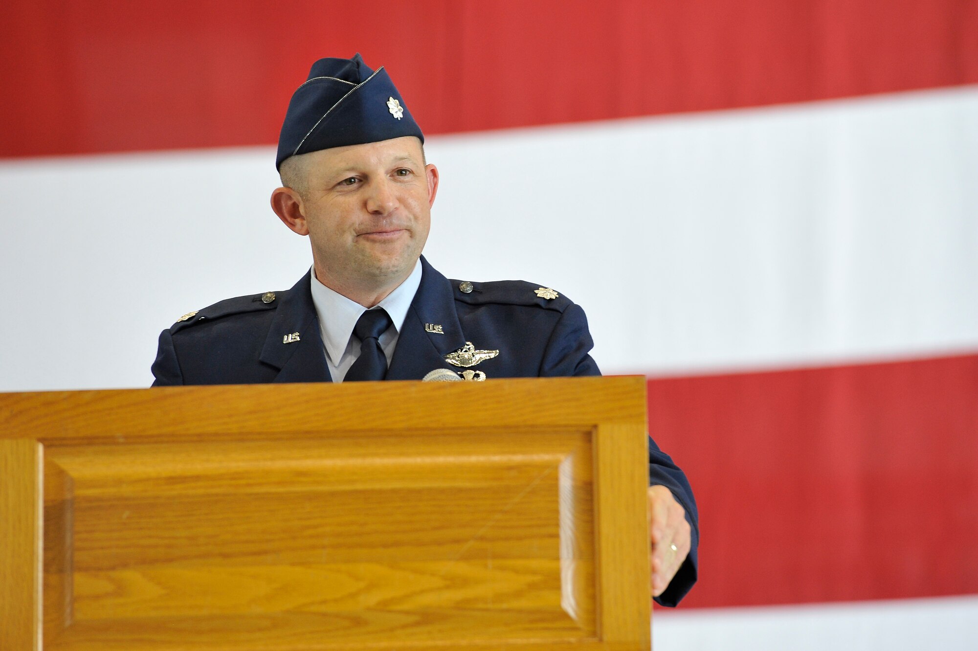 Lt. Col. Ian B. Laughrey assumed command of the 54th Airlift Squadron June 12. Bryce Laughrey has a four point leadership philosophy. (U.S. Air Force photo/Senior Airman Sarah Hall-Kirchner)