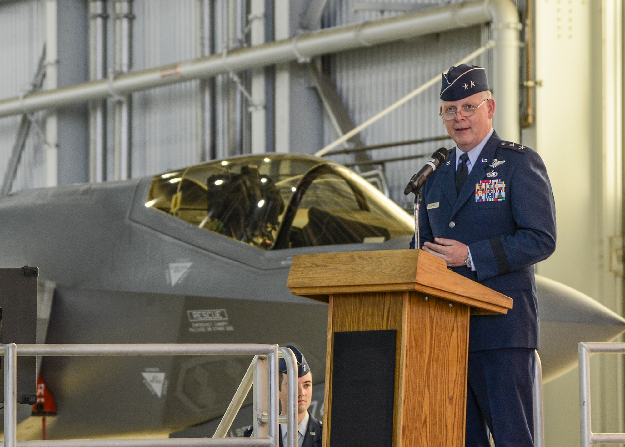 Maj. Gen. David A. Harris took command of the Air Force Test Center June 18 during a change of command ceremony. Harris comes to Edwards from the 96th Test Wing at Eglin Air Force Base, Florida, where he served as commander. (U.S. Air Force photo by Rebecca Amber)