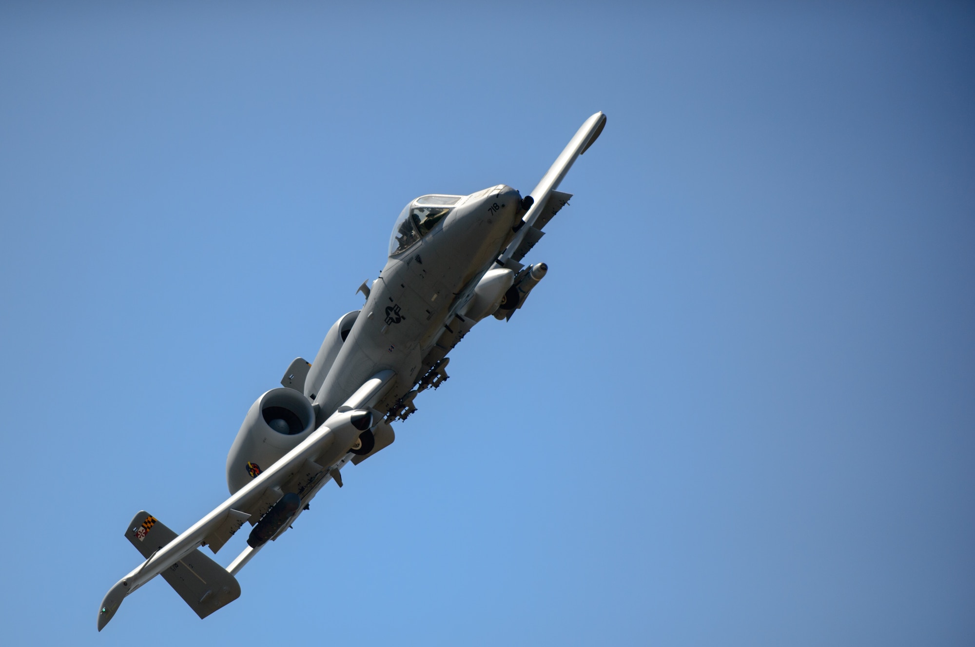 An A-10 Thunderbolt II departs the training range after completing a close air support mission directed by U.S. Air Force Joint Terminal Attack Controllers June 12, 2015, at Adazi Training Area, Latvia. JTACs from various units around the Air Force joined exercise Saber Strike 15 to work with ally and partner nation counterparts to provide precise and directed aircraft support to Army units participating in the exercise. Saber Strike 15 is a multinational exercise with over 6,000 service members learning from each other and helping promote stability in the Baltic region. (U.S. Air Force photo/ Staff Sgt. Armando A. Schwier-Morales)