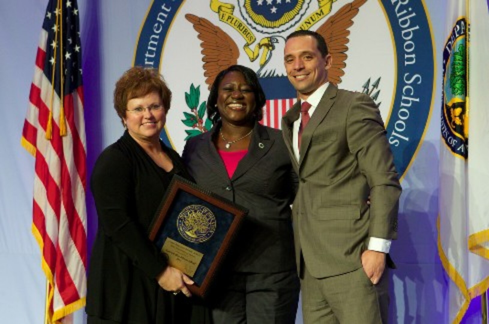 Principal Maria Buchwald accepted the National Blue Ribbon Award on behalf of SAMS this week in Washington DC.