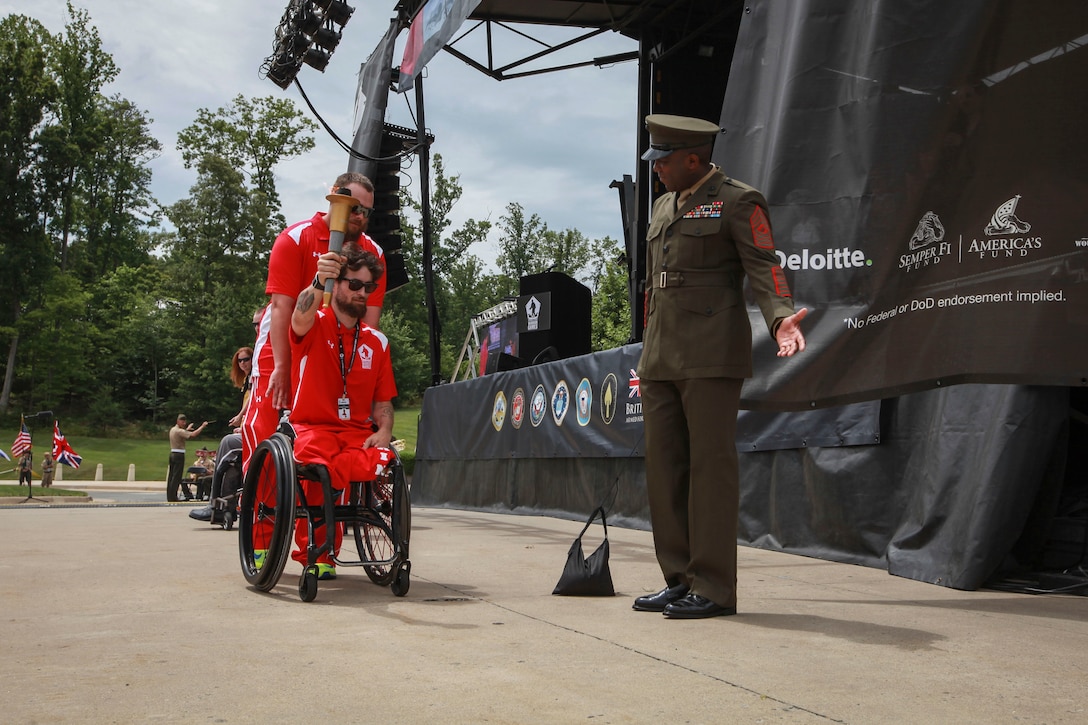 Sgt.Maj Ronald L. Green, the 18th Sergeant Major of the Marine Corps, attends the opening ceremonies of the 2015 Department of Defense Warrior Games at the National Marine Corps Museum, Quantico, Va., June 19, 2015. (U.S. Marine Corps photo by Sgt. Melissa Marnell/Released)