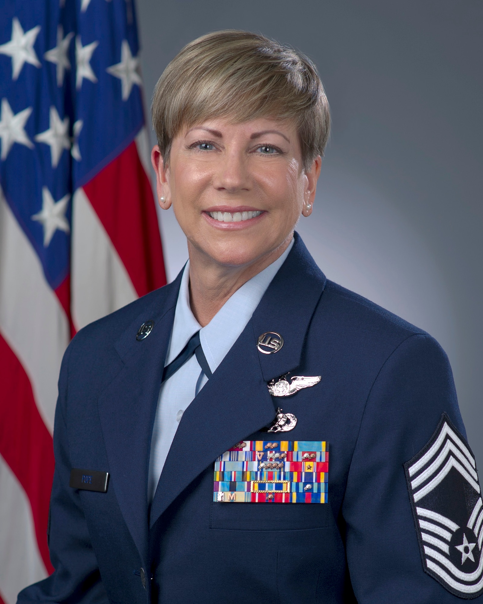 TRAVIS AIR FORCE BASE, Calif. --  Chief Master Sgt. Jennifer LePore Pope, 301st Airlift Squadron (U.S. Air Force courtesy photo) 
