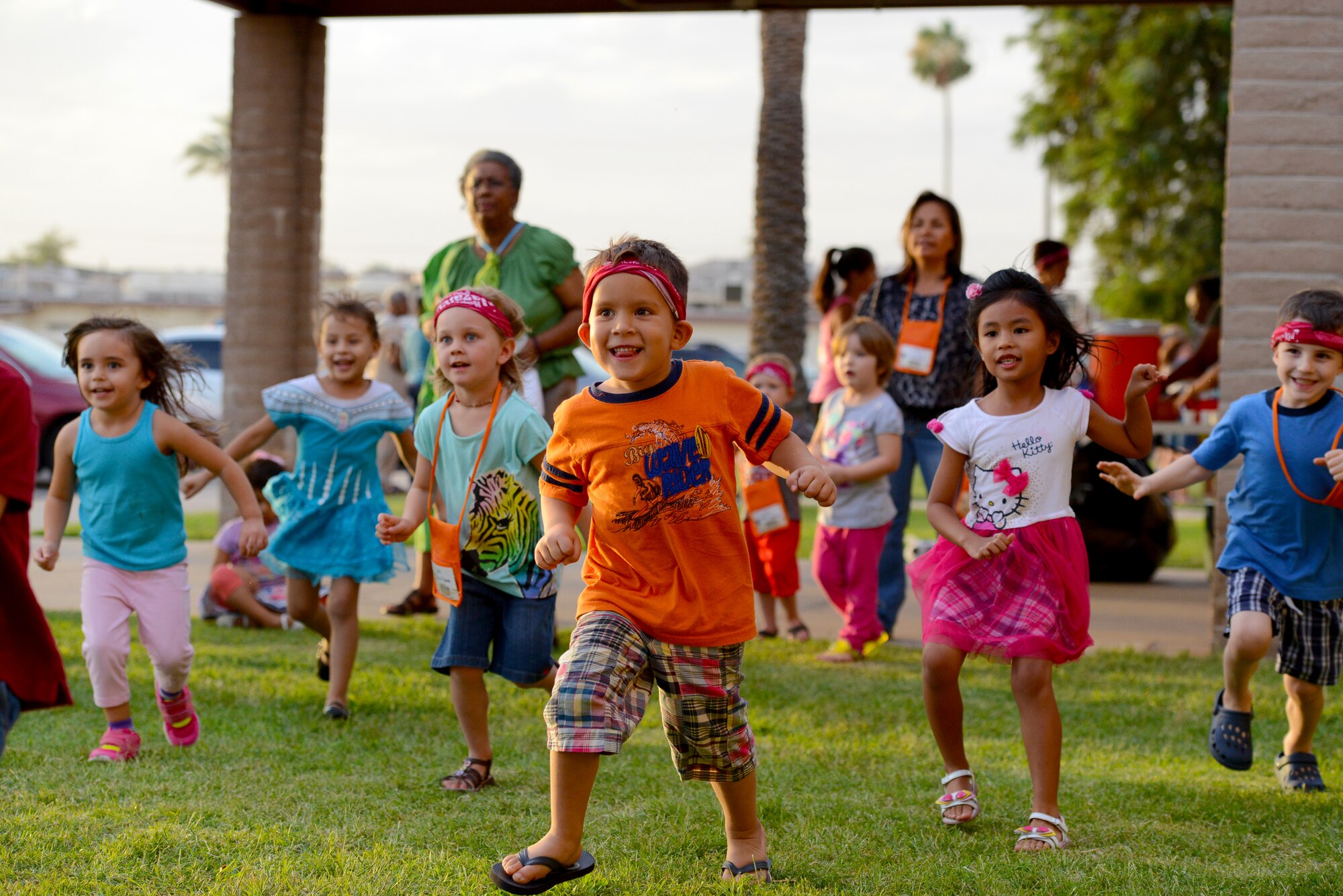 Prekindergarten and kindergarten children compete June 4 in a game of red light, green light at the Luke Air Force Base Chapel Vacation Bible School. VBS was June 1 through 5 at the chapel.
