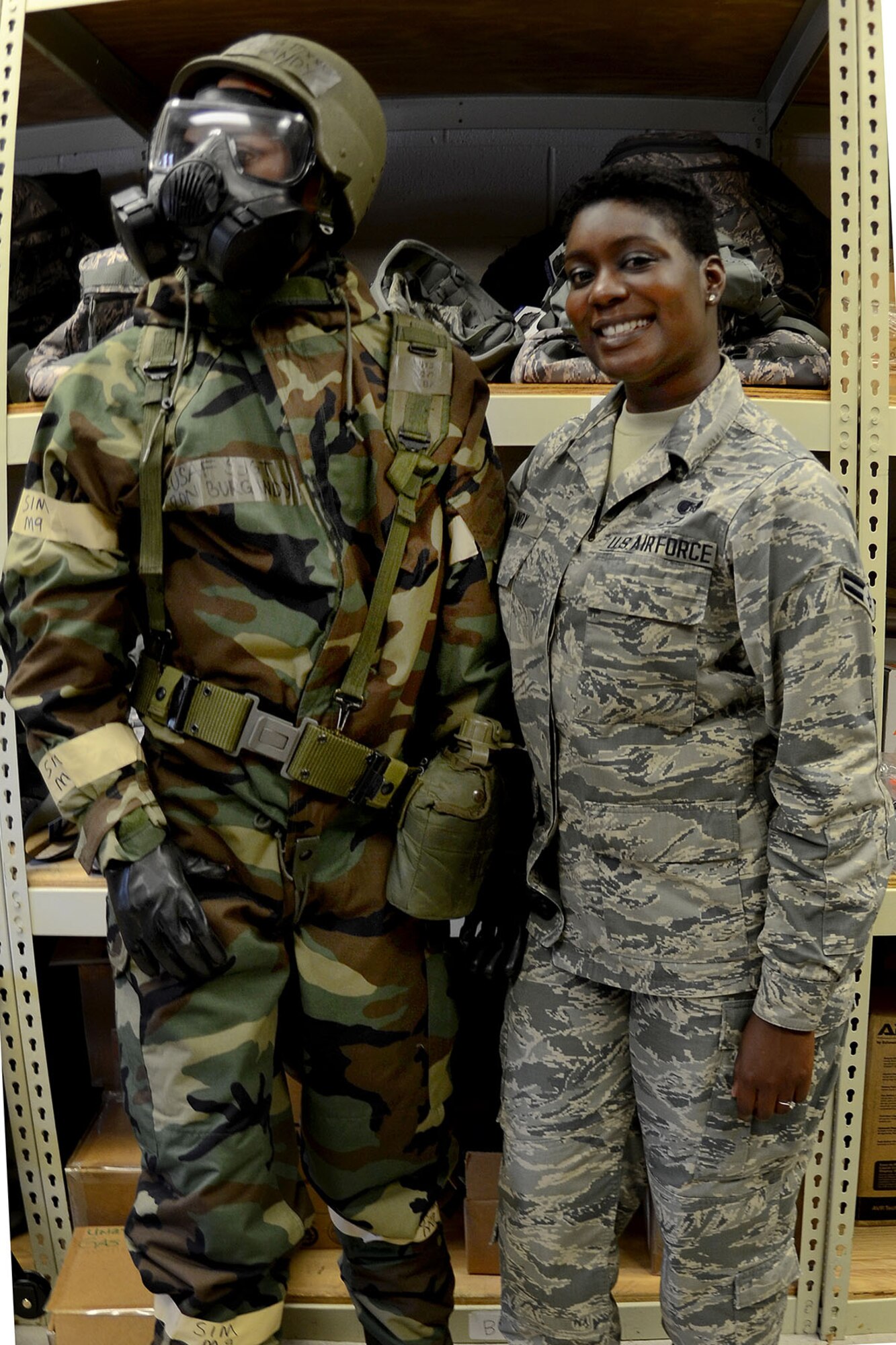 U.S. Air Force Airman 1st Class Angel Knox, an emergency management technician assigned to the 169th Civil Engineering Squadron of the South Carolina Air National Guard on June 14, 2015, at McEntire Joint National Guard Base, S.C.  (U.S. Air National Guard photo by Airman 1st Class Ashleigh S. Pavelek/Released)