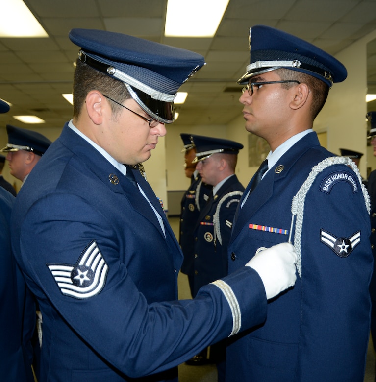 Precision is key to Honor Guard members putting their best foot forward. (U.S. Air Force photo by Ed Aspera)