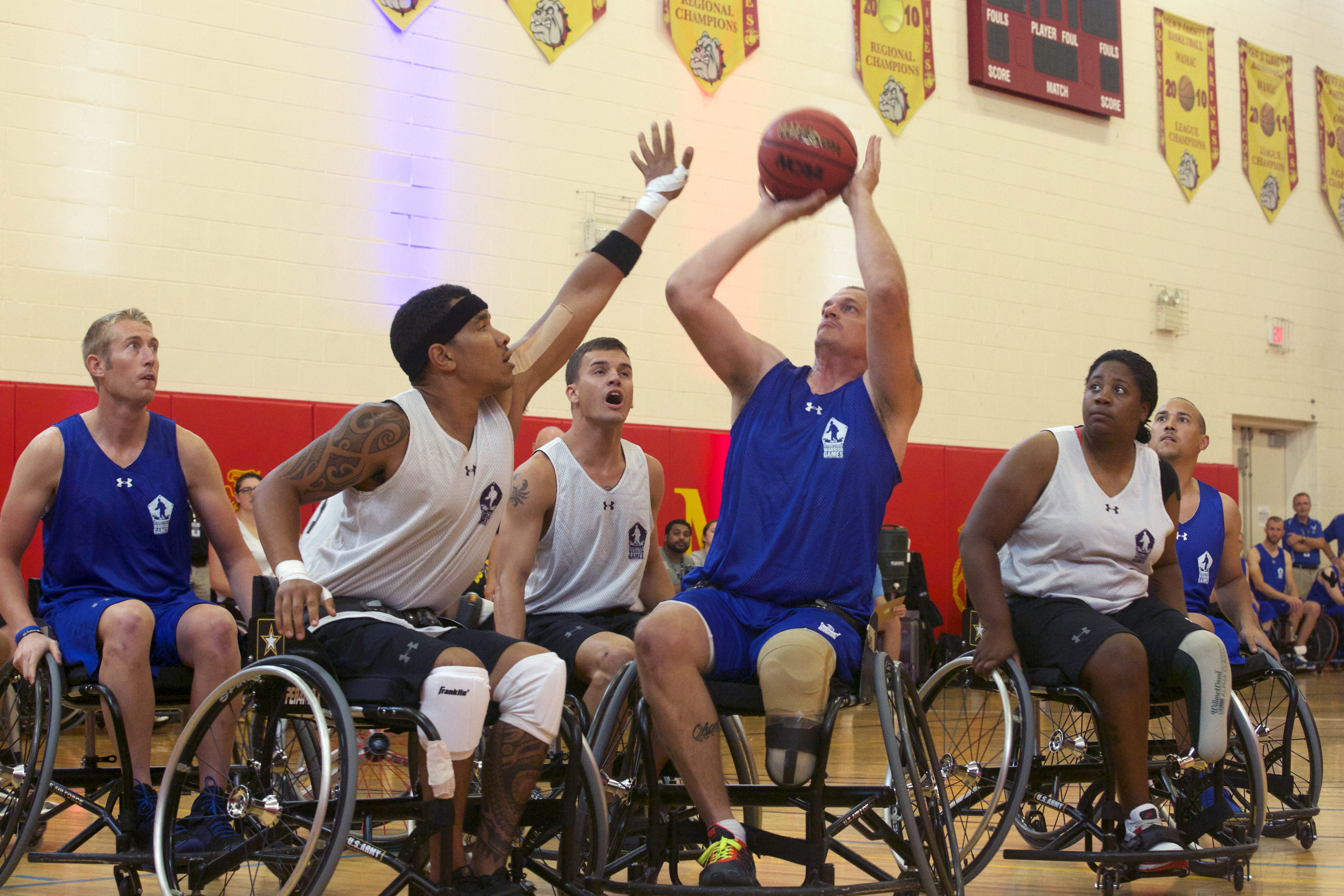 U S Army Sgt Blake Johnson Attempts To Block The Shot Off An Air