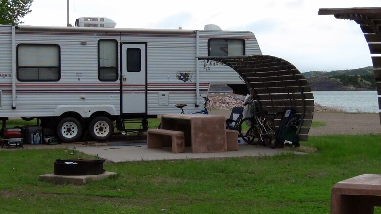 Left Tailrace Campground at Fort Thompson, SD.