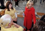Dr. Jill Biden, wife of Vice President Joe Biden, meets with attendees and
Guard members of the Delaware Air National Guard’s 166th Airlift Wing’s call
to arms ceremony. The 166th is scheduled to deploy to Afghanistan and
Southeast Asia to provide logistical and aeromedical evacuation support to
Soldiers and Marines in support of Operations Enduring Freedom and New Dawn.