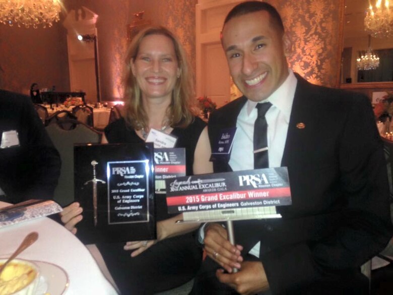 The U.S. Army Corps of Engineers Galveston District received the Public Relations Society of America Houston Chapter’s top honor, the 2015 Grand Excalibur Award, for its public service campaign to communicate its Dam Safety Program during the 30th Annual Excalibur Awards Gala in Houston June 18, 2015.