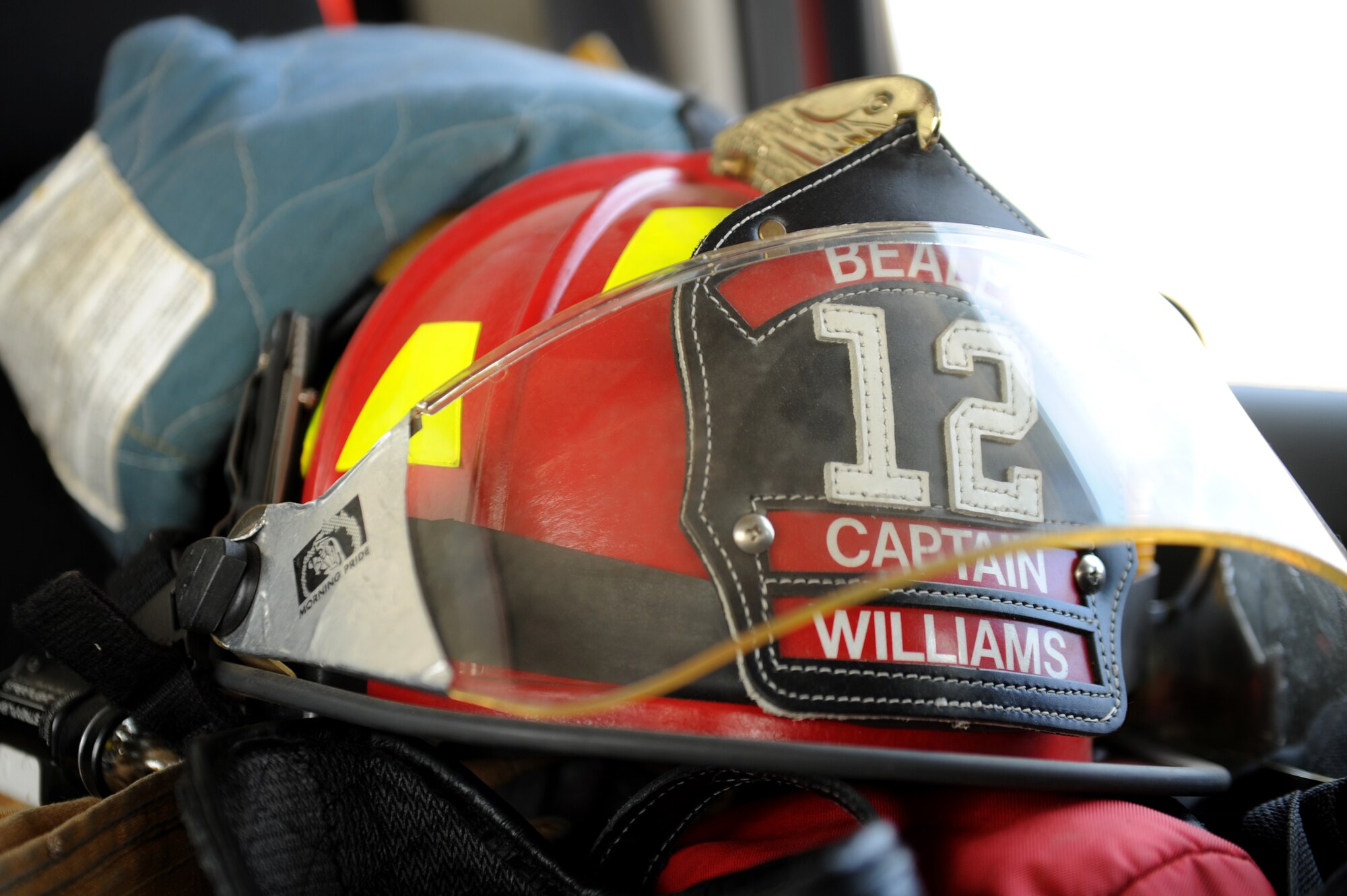 Beale firefighters wear protective equipment when responding to fires and emergencies. A controlled fire was conducted to renew cattle grazing land and control vegetation growth June 17, 2015 at Beale Air Force Base, California. (U.S. Air Force photo by Preston L. Cherry)