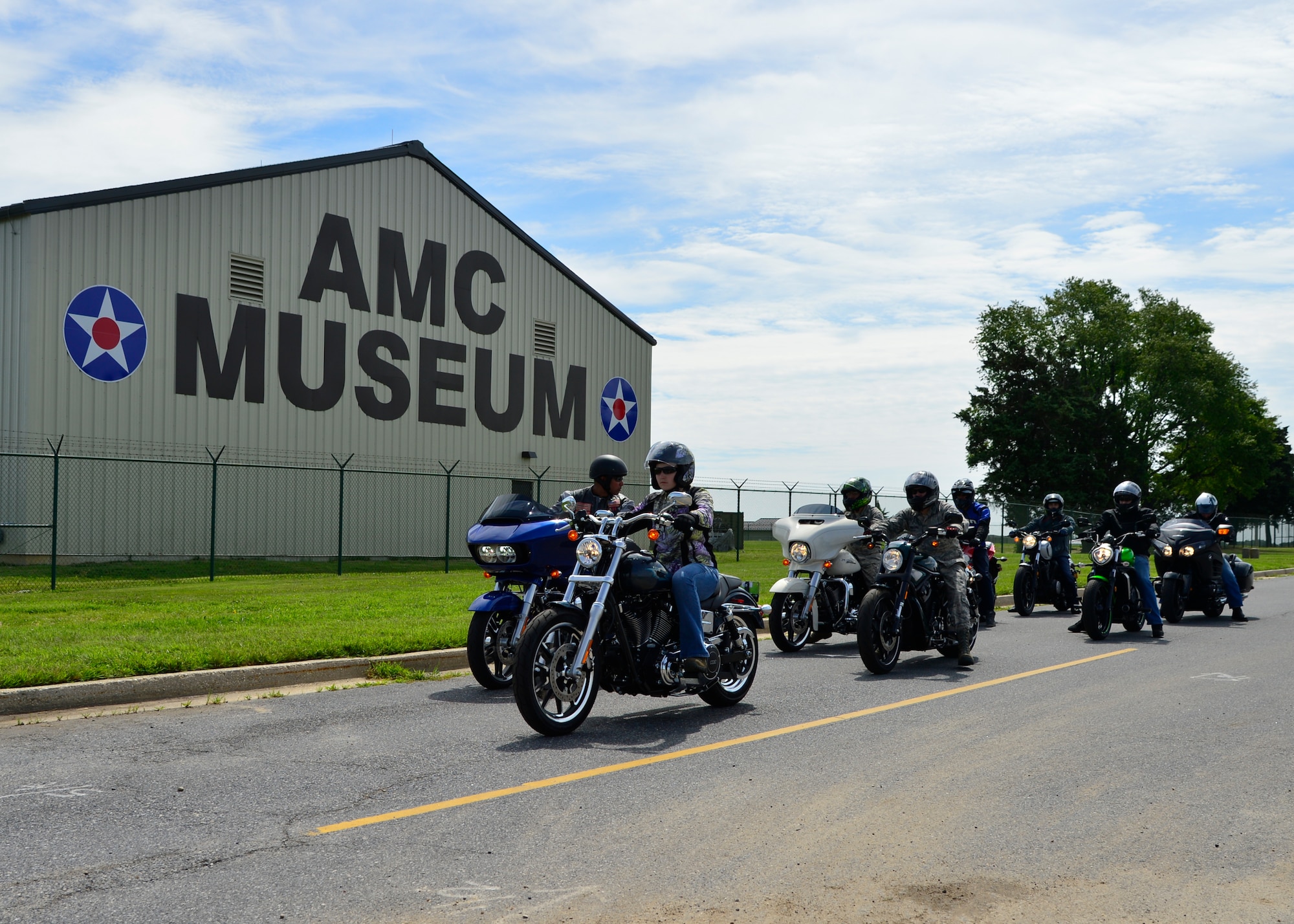 Team Dover Airmen take demonstration motorcycles for test drives during Motorcycle Safety Day June 19, 2015, at Dover Air Force Base, Del. Local dealerships and motorcycle manufactures provided a variety of motorcycles for Airmen to ride and learn about how different types of motorcycles operate and handle. (U.S. Air Force photo/Airman 1st Class William Johnson)