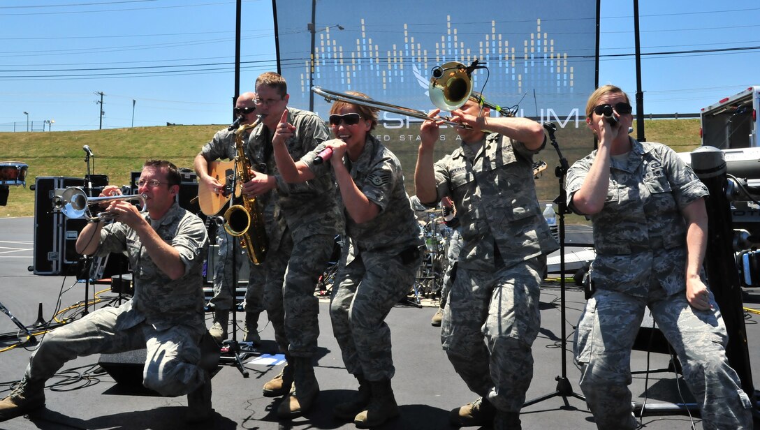 USAF Heritage of America Band members perform at NASCAR's COCA-COLA 600 over Memorial Day Weekend as part of the #iHONOR Public Affairs Campaign.  
