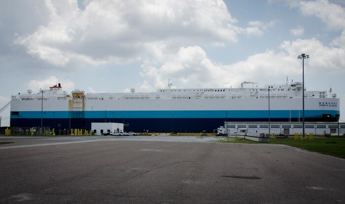 841st Transportation Battalion personnel load vehicles and equipment onto a Korean carrier during a U.S. Transportation Command Surface Deployment and Distribution Command mission, June 19, 2015 at Joint Base Charleston – Weapons Station, S.C. SDDC is the Army Service Component Command of the USTRANSCOM and is a major subordinate command to Army Materiel Command. This relationship links USTRANSCOM’s Joint Deployment and Distribution Enterprise and Army Materiel Command Materiel Enterprise. The command also partners with the commercial transportation industry as the coordinating link between DOD surface transportation requirements and the capability industry provides. (U.S. Air Force photo/Staff Sgt. AJ Hyatt)