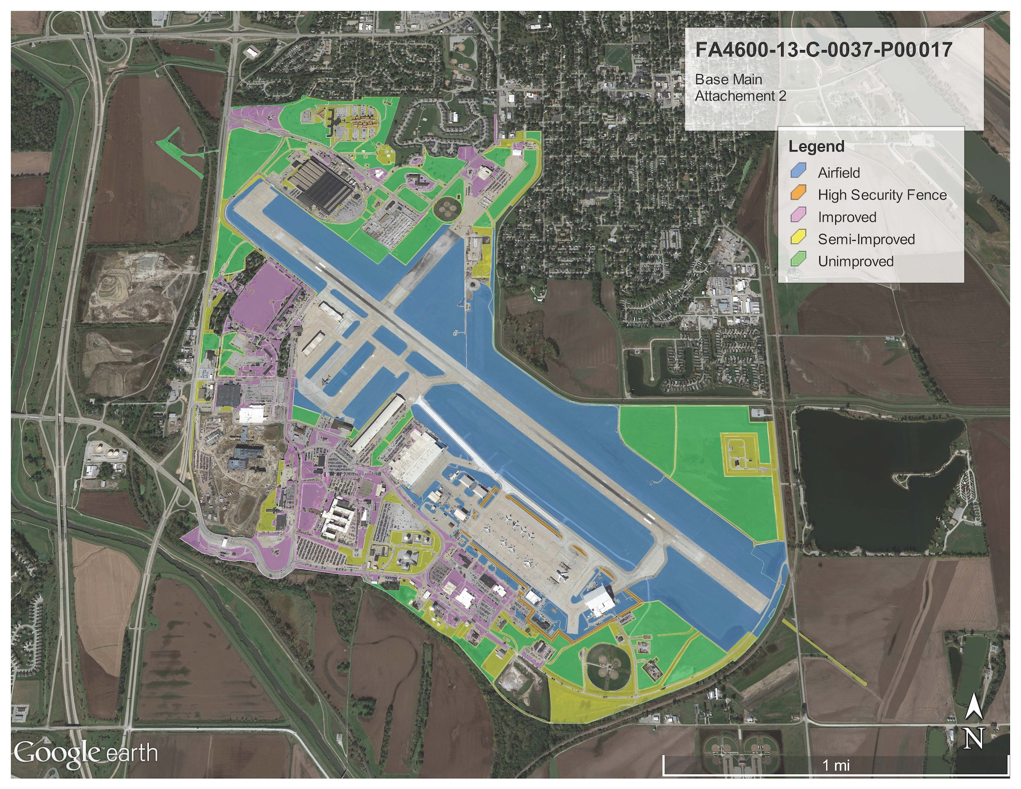 Offutt Air Force Base Landscaping Legend as labeled by the 55th Civil Engineer Squadron 