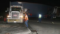 A C-17 Globemaster II fuselage began its journey from the 502nd Trainer Development Squadron at Joint Base San Antonio-Randolph June 23, 2015.  Since its arrival via flatbed truck in 2011, the fuselage was transformed into the Air Force’s first fully functioning aeromedical evacuation trainer.  The C-17 will be used to train more than 1,300 flight nurses, aeromedical technicians, critical care physicians, intensive care nurses, respiratory nurses and flight surgeons annually at the U.S. Air Force School of Aerospace Medicine at Wright Patterson Air Force Base, Ohio. The fuselage is the last piece to be delivered and its trek will take about 10 days and then reassembly begins. (U.S. Air Force photo by Senior Airman Alexandria Slade)


