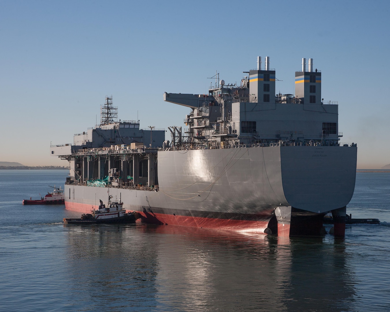 141106-N-EW716-001 SAN DIEGO (Nov. 6, 2014) The mobile landing platform Lewis B. Puller (T-MLP-3/T-AFSB-1) is the first afloat forward staging base (AFSB) variant of the MLP and is optimized to support a variety of maritime missions. (Photo courtesy of NASSCO)