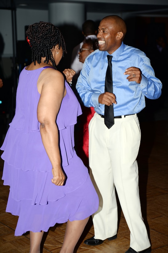 Marines from Marine Corps Logistics Base Albany and Marine Corps Logistics Command participate in the 12th annual Senior Citizens Prom held at the Albany James H. Gray Sr. Civic Center, June 19. The event was hosted by the Albany Recreation and Parks Department for area seniors as a way for them to enjoy themselves in a safe environment with their peers. "They look forward to this event every year and they love seeing the Marines and police officers who volunteer their time to escort and dance with them," Tee Taylor, program coordinator, said. "We miss the Marines in their uniforms this year, but they still look good and you can still tell they are Marines."
