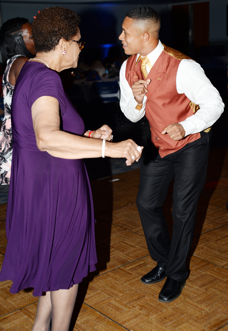 Marines from Marine Corps Logistics Base Albany and Marine Corps Logistics Command participate in the 12th annual Senior Citizens Prom held at the Albany James H. Gray Sr. Civic Center, June 19.  
The event is hosted by the Albany Recreation and Parks Department for area seniors as a way for them to enjoy themselves in a safe environment with their peers.  
"They look forward to this event every year and they love seeing the Marines and police officers who volunteer their time to escort and dance with them," said Tee Taylor, program coordinator. "We miss the Marines in their uniforms this year, but they still look good and you can still tell they are Marines."

