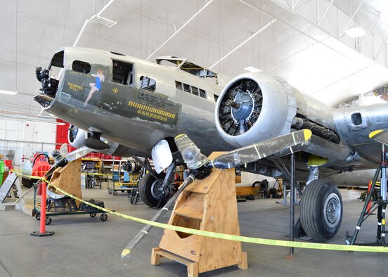 DAYTON, Ohio (06/2015) -- The B-17F "Memphis Belle" in the restoration hangar at the National Museum of the United States Air Force. (U.S. Air Force photo)