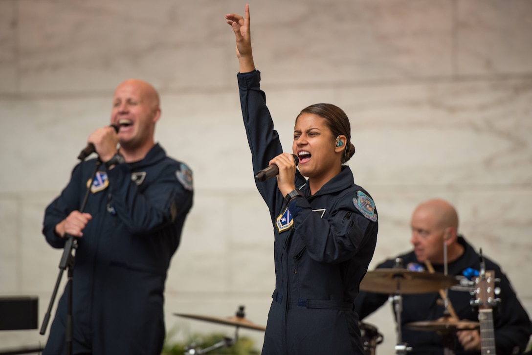 Technical Sergeant Nalani Quintello and Max Impact rocked the house at the Smithsonian Museum of American History. (U.S. Air Force Photo by Senior Master Sgt Kevin Burns/released) 