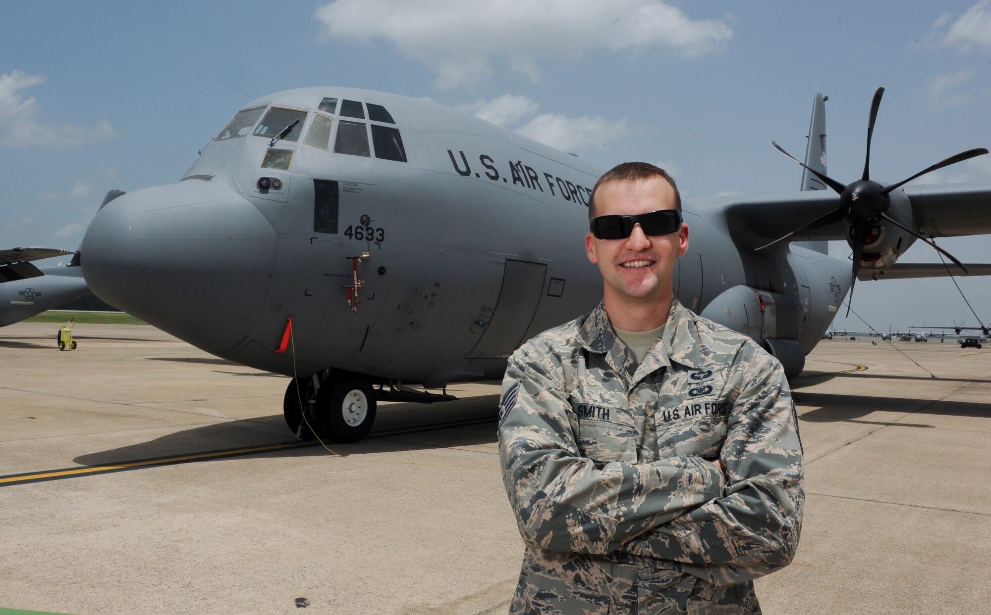 Staff Sgt. Nathan Smith, 61st Airlift Sqadron, squadron aviation resource management assistant non-commissioned officer in-charge, was named Combat Airlifter of the Week June 22, 2015, at Little Rock Air Force Base, Ark. Smith deployed for four months in support of Operation Enduring Freedom and tracked 1,700 sorties, 14,000 passengers, 8,500 tons of cargo and earned the 455th Air Expeditionary Wing Warrior of the Month. (U.S. Air Force photo by Senior Airman Scott Poe)