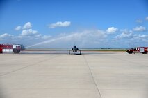 Col. Brian Hastings, 47th Flying Training Wing commander, and Lt. Col. Joshua Lechowick, 47th Operations Group deputy commander, taxi on the runway at Laughlin Air Force Base, Texas, June 25, 2015. Hastings is a command pilot with more than 2,600 hours in the A-10 Thunderbolt II and T-38 Talon. (U.S. Air Force photo by Airman 1st Class Brandon May)