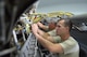 Master Sgt. Dane Meink and Staff Sgt Nicholas Burgess, members of the Reclamation and Repair shop in the 126th Maintenance Squadron, repair portions of the wing on a KC-135R Stratotanker during a 900 hour inspection at Scott Air Force Base, Ill., June 17, 2015. The aircraft just returned from a tour overseas with members of the Illinois Air National Guard’s 126th Air Refueling Wing. (Air National Guard photo by Staff Sgt. Brooke Culler)