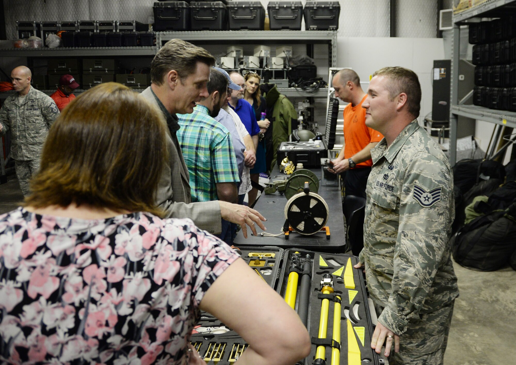 Civilian Mentoring Connection tours different squadrons and organizations on Sheppard Air Force Base, Texas, April 7, 2015, that employ civilians while also featuring a briefing covering a topic relevant to civilians presented by a senior civilian from that organization.
The 82nd Training Wing Civilian Mentoring Program continues to provide career development opportunities for Sheppard civilians by developing partnerships among personnel to share experiences and expertise to facilitate growth and development. (U.S. Air Force photo/Senior Airman Robert L. McIlrath)