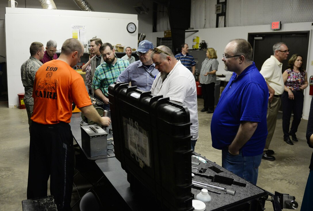 Civilian Mentoring Connection tours different squadrons and organizations on Sheppard Air Force Base, Texas, April 7, 2015, that employ civilians while also featuring a briefing covering a topic relevant to civilians presented by a senior civilian from that organization.
The 82nd Training Wing Civilian Mentoring Program continues to provide career development opportunities for Sheppard civilians by developing partnerships among personnel to share experiences and expertise to facilitate growth and development. (U.S. Air Force photo/Senior Airman Robert L. McIlrath)
