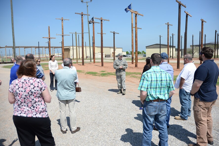 Civilian Mentoring Connection tours different squadrons and organizations on Sheppard Air Force Base, Texas, April 7, 2015, that employ civilians while also featuring a briefing covering a topic relevant to civilians presented by a senior civilian from that organization.
The 82nd Training Wing Civilian Mentoring Program continues to provide career development opportunities for Sheppard civilians by developing partnerships among personnel to share experiences and expertise to facilitate growth and development. (U.S. Air Force photo/Senior Airman Robert L. McIlrath)