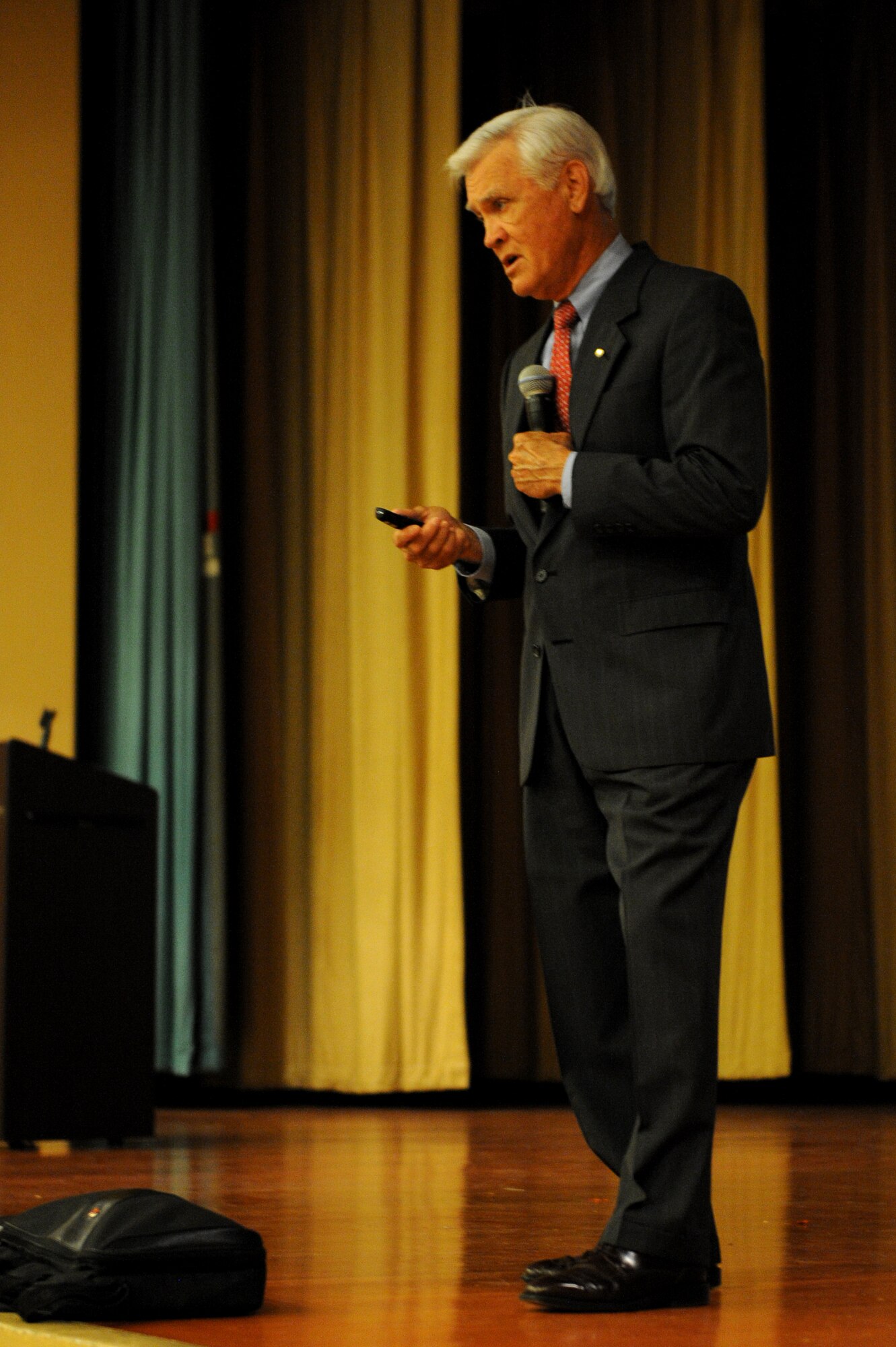 Barry Bridges, retired Air Force Vietnam veteran, shares his prisoner of war experiences on June, 23 2015, at Beale Air Force Base, California. Bridges survived six years of captivity at the “Hanoi Hilton” prison camp after his F-4 Phantom was shot down over North Vietnam.