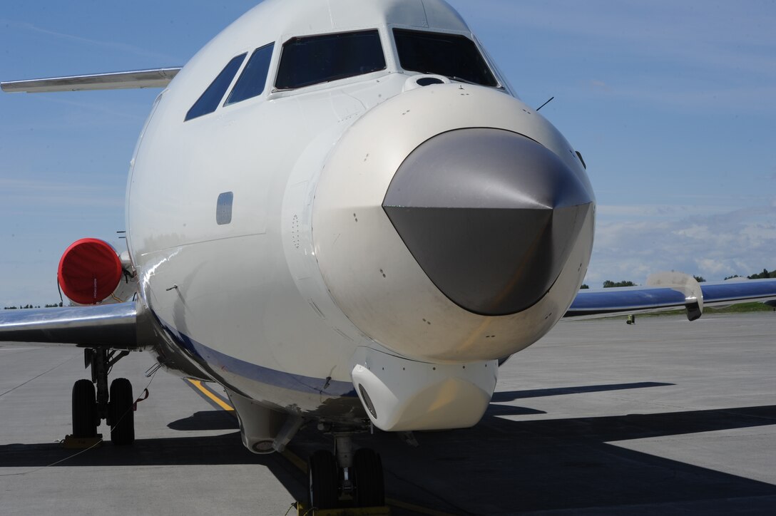 A BAC 1-11 test aircraft sits on the Joint Base Elmendorf-Richardson, Alaska, runway, June 12, 2015. Northern Edge 15 is Alaska’s premier joint training exercise designed to practice operations, techniques and procedures as well as enhance interoperability among the services. Thousands of participants from all services; from active duty, Reserve and National Guard units are involved. (U.S. Air Force photo by Staff Sgt. William Banton/Released)