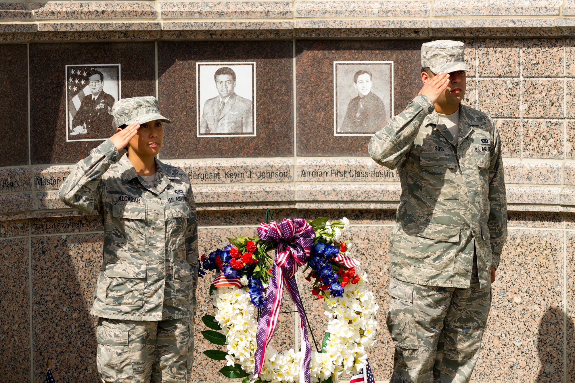 A memorial ceremony was held by Rescue Warriors of the 920th Rescue Wing, Patrick Air Force Base, Florida, to honor the memory and service of five Rescue Airmen who lost their lives 19 years earlier after a terrorist bombing of the Khobar Towers, a dormitory where Airmen were housed while deployed. (U.S. Air Force photo/Matthew Jurgens)