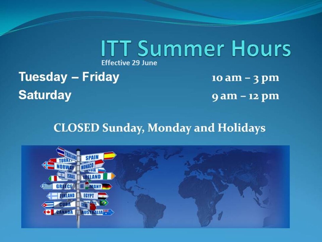 ITT Summer Hours