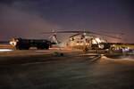 A South Carolina Army National Guard UH-60 Black Hawk is being refueled on the parking ramp of McEntire Joint National Guard Base, Eastover, S.C., June 25, 2015. Earlier, the Helicopter Aquatic Rescue Team saved a hiker who had a medical emergency in a remote area.