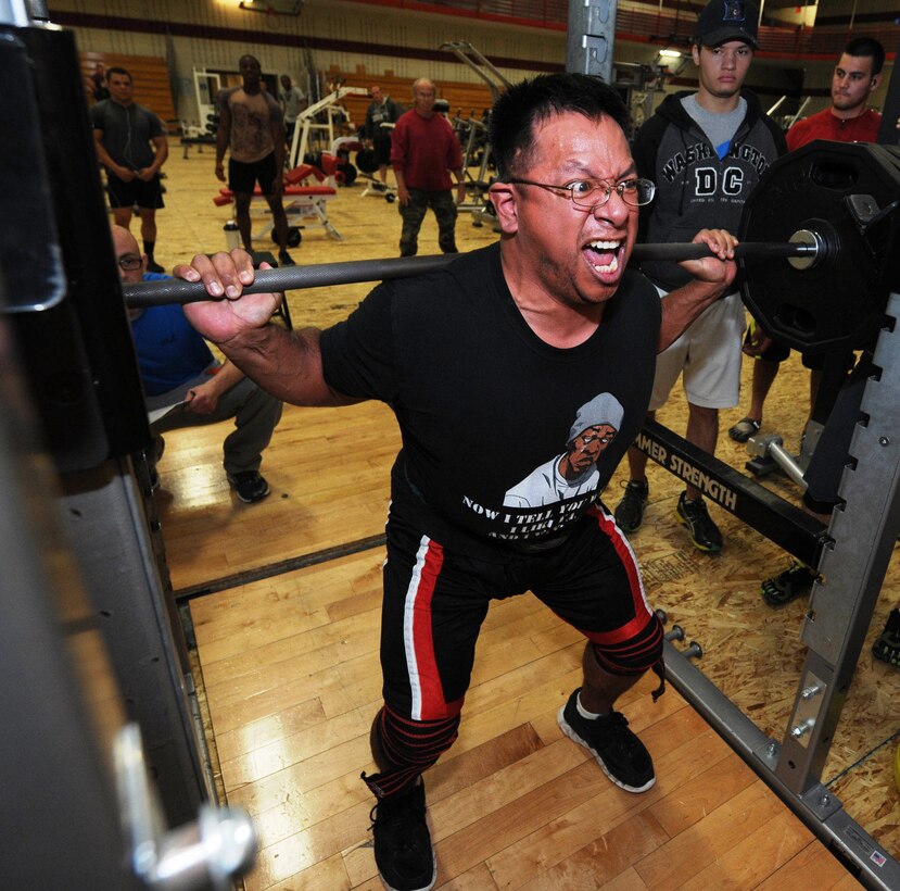 Patrons like Tech. Sgt. Jaime Torres, 28th Medical Support Squadron NCO in charge of medical maintenance, will be able to utilize the Bellamy Fitness Center at Ellsworth Air Force Base, S.D., 24-hours-day, every day of the week beginning July 1. Everyone with a Department of Defense issued ID is eligible and will only be required to register at the fitness center front desk to gain gym access during off duty hours. (U.S. Air Force photo Airman 1st Class Rebecca Imwalle/Released)