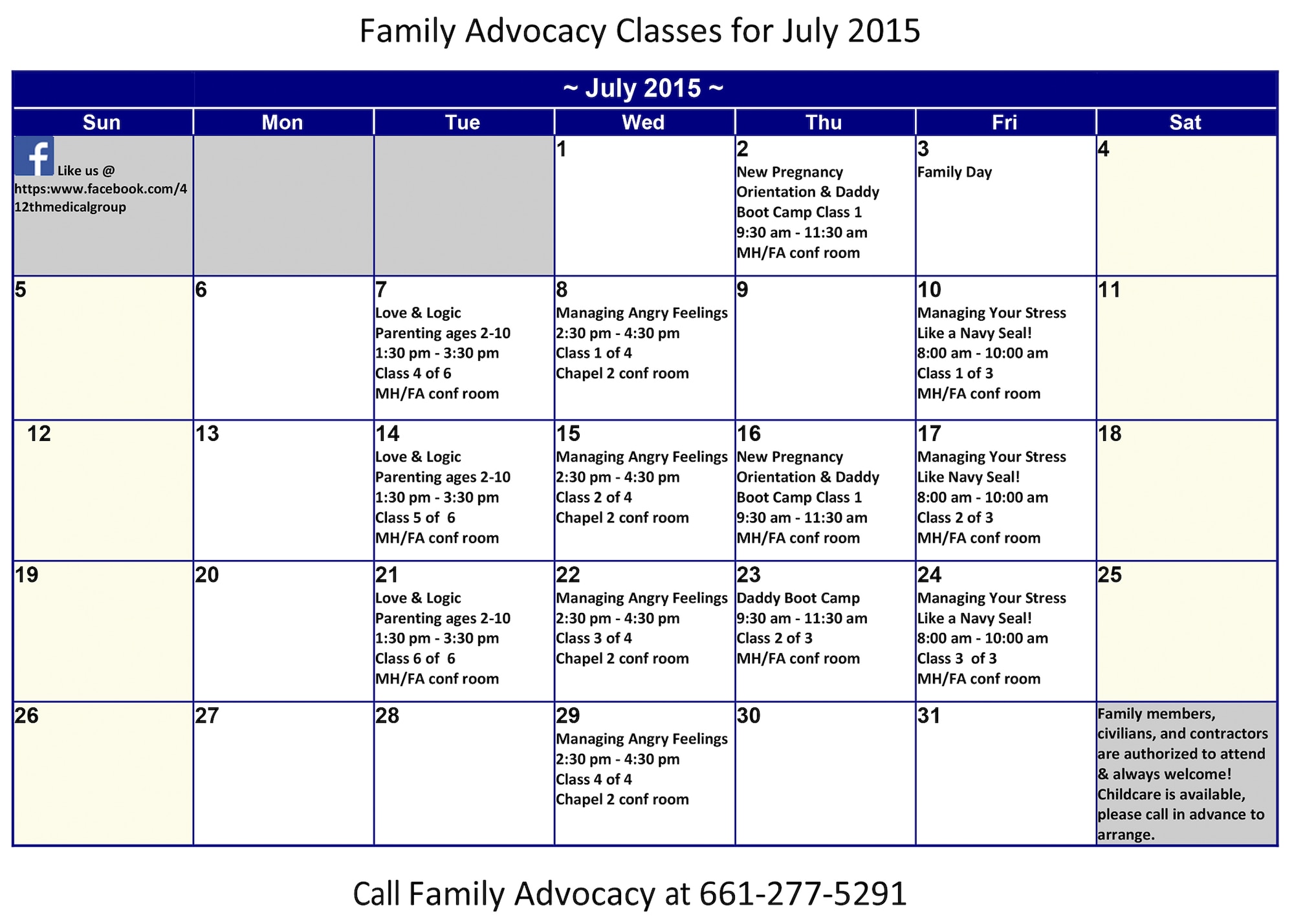 July Family Advocacy classes workshops Edwards Air Force Base