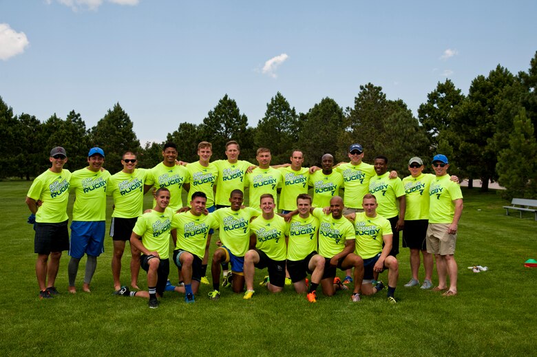PETERSON AIR FORCE BASE, Colo. – The Air Force Men’s Rugby Sevens team is preparing for a local tournament  in Denver on June 27, 2015. Their practice and participation will help prepare them for the Armed Forces Championship on Aug. 13-17, where they have finished second three years in a row. (U.S. Air Force photo by Senior Airman Tiffany DeNault)