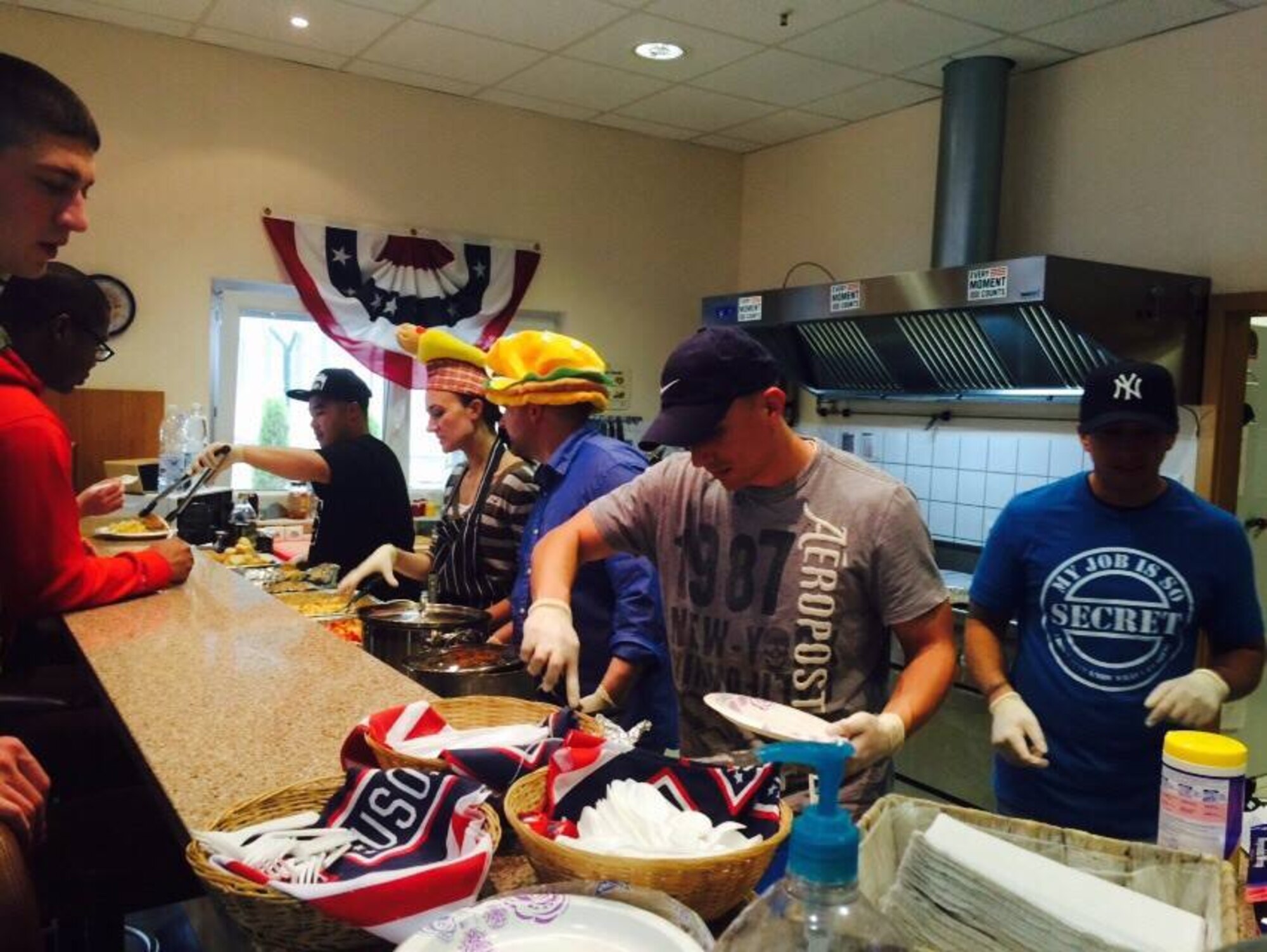 Members of Thunderbolt flight, Class 15-4, volunteer at the Wounded Warrior center at Landstuhl Regional Medical Center, Germany, May 17, 2015.  Students at Kisling non-commissioned officer academy must volunteer their time at any charity or organization of their choosing to fulfill their class project requirement. (Courtesy photo from the Wounded Warrior Project/Released)