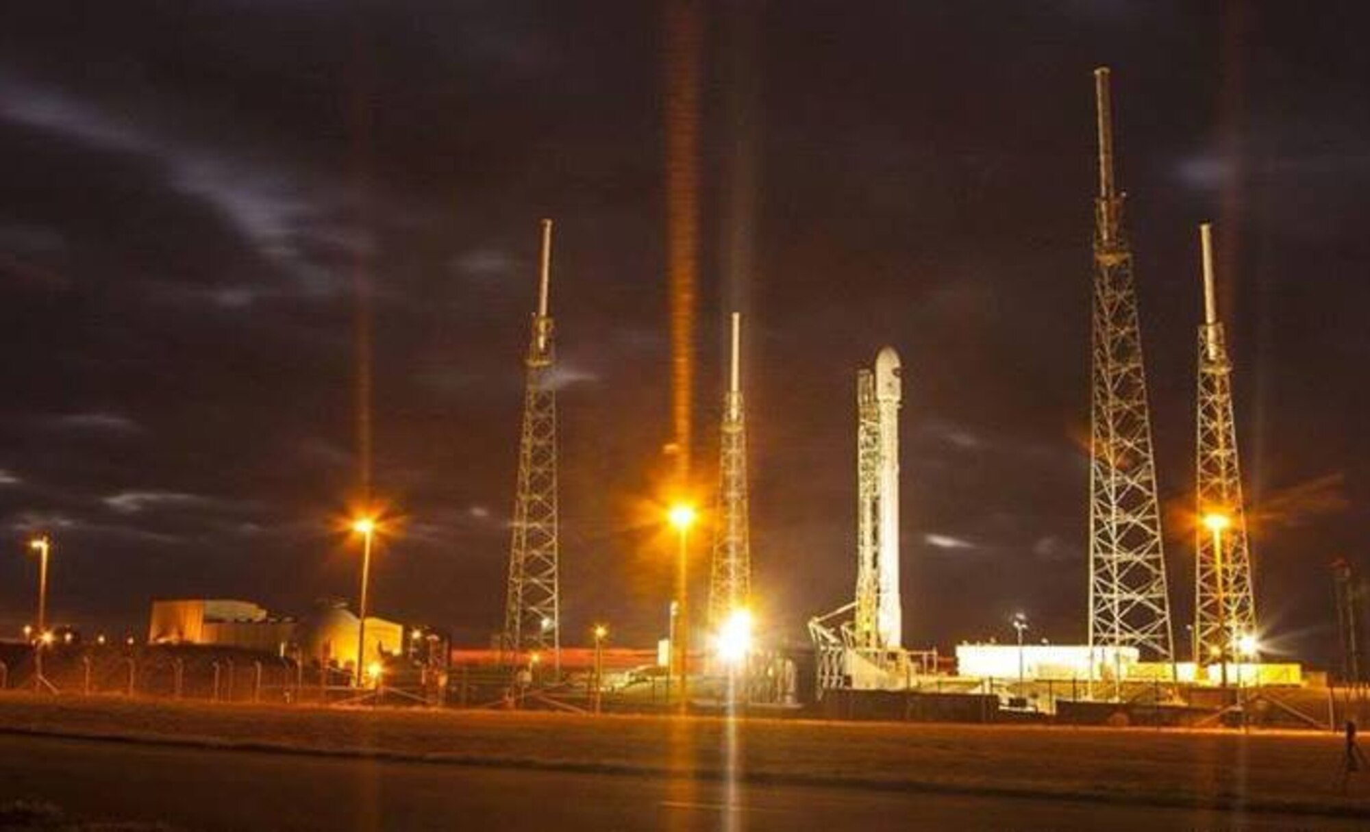 The U.S. Air Force's 45th Space Wing successfully launched the SpaceX Falcon 9 mission of the EUTELSAT 115 West B and ABS-3A communications satellites March 1, 2015, at 10:50 p.m. from Launch Complex 40 at Cape Canaveral Air Force Station, Fla. (Courtesy photo/John Studwell of AmericaSpace) (Limited Release) 