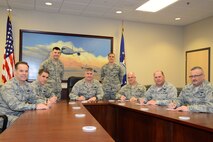 Leaders from the 22nd Air Refueling Wing, 931st Air Refueling Group and 184th Intelligence Wing sign their Air Force Assistance Fund pledges, March 3, at McConnell Air Force Base, Kan. The AFAF is an annual effort to raise funds for the charitable affiliates that provide support to our Air Force family in need. (U.S. Air Force photo by Airman 1st Class Christopher Thornbury)
