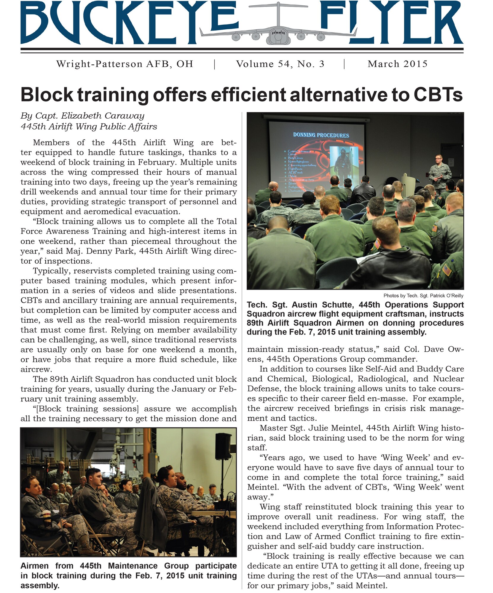 WRIGHT-PATTERSON AIR FORCE BASE, Ohio - The Buckeye Flyer is the official publication of the 445th Airlift Wing and includes eight pages of stories, photos and features. (U.S. Air Force photo)