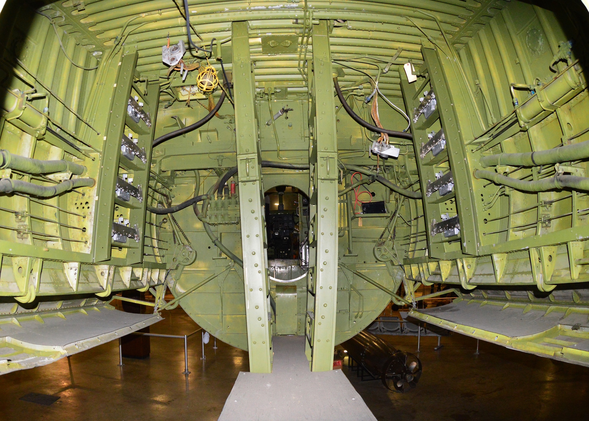 DAYTON, Ohio - Martin B-26G Marauder interior view of the bomb bay at the National Museum of the U.S. Air Force. (U.S. Air Force photo)