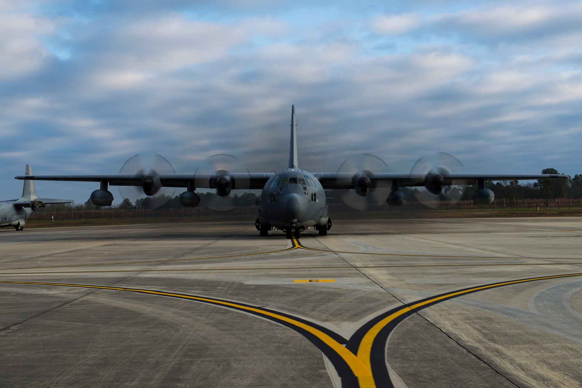 Aircraft 62-1863 ‘Iron Horse’, an HC-130P Combat King, rests before takeoff Mar. 3, 2015, at Moody Air Force Base, Ga. Throughout its career, Iron Horse has flown for over 27,000 hours for multiple missions, starting in the Vietnam War. (U.S. Air Force photo by Airman 1st Class Dillian Bamman/Released)
