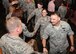Tyndall’s newest promotees receive congratulatory handshakes at the March Promotion Ceremony Feb. 26 at the Horizon’s Ballroom. The monthly promotion ceremony honors those Airmen receiving a new rank. (U.S. Air Force photo by Airman 1st Class Ty-Rico Lea/Released)