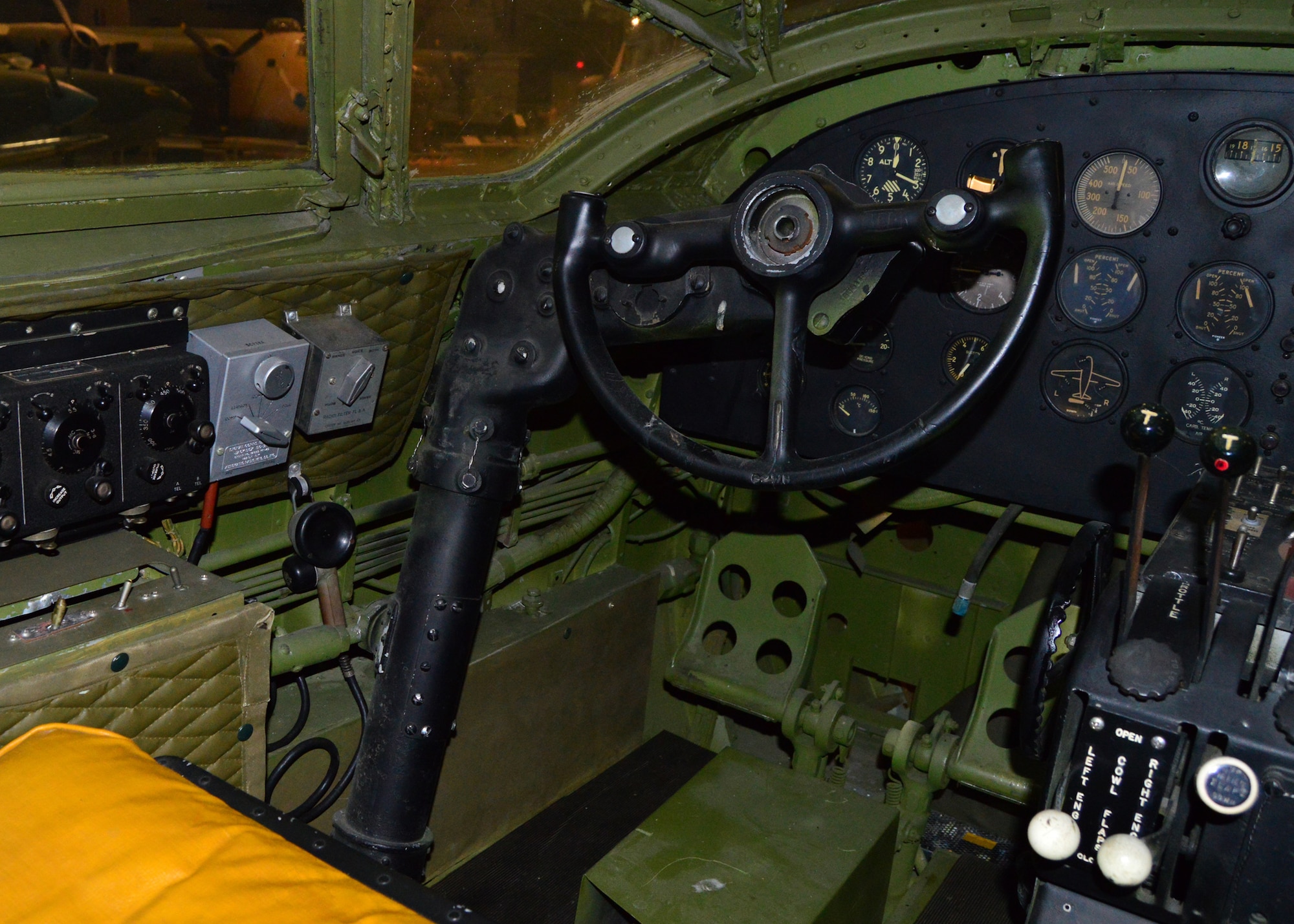 DAYTON, Ohio - Martin B-26G Marauder pilot position in the WWII Gallery at the National Museum of the U.S. Air Force. (U.S. Air Force photo)