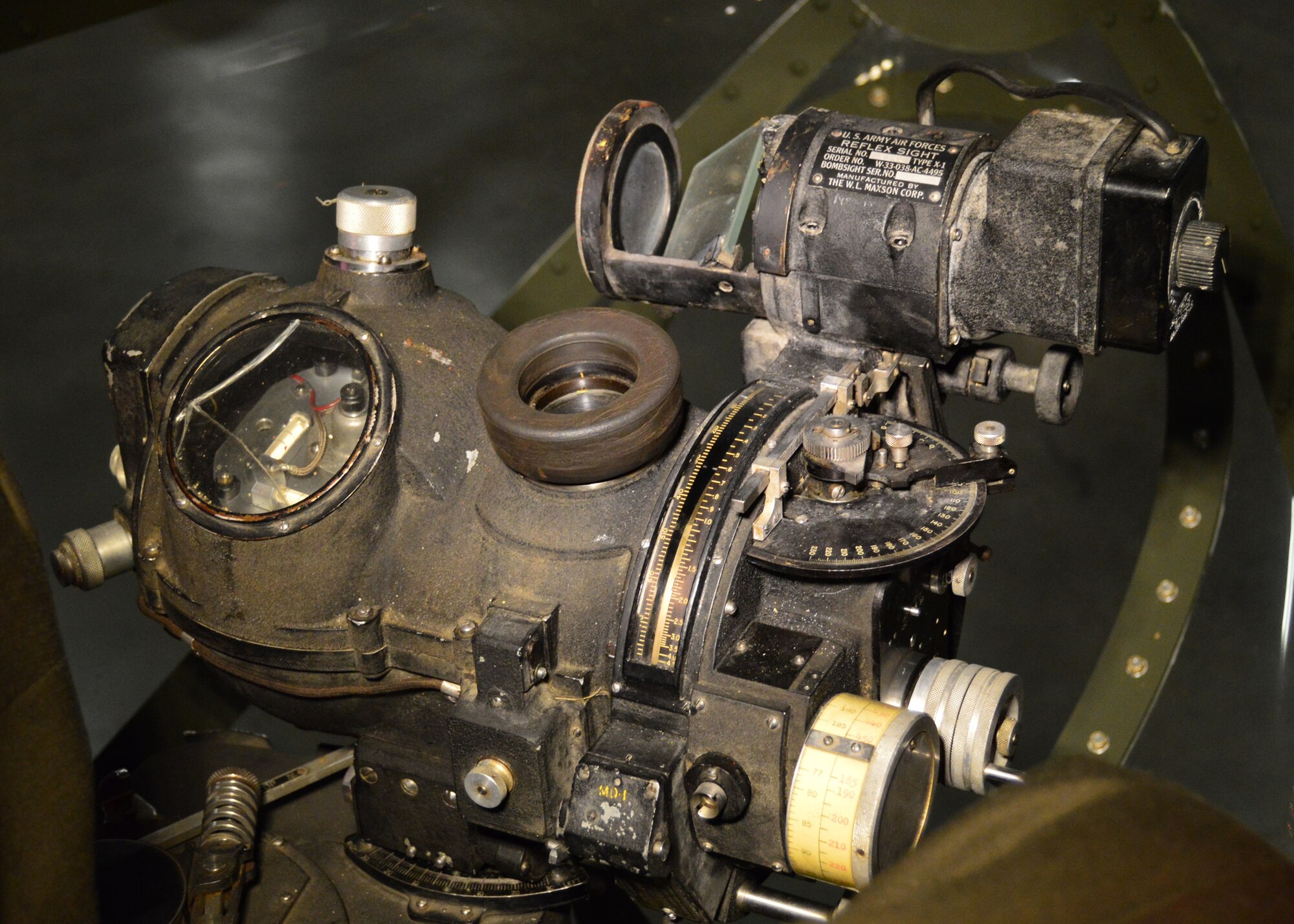 DAYTON, Ohio - Martin B-26G Marauder Norden bomb sight at the National Museum of the U.S. Air Force. (U.S. Air Force photo)