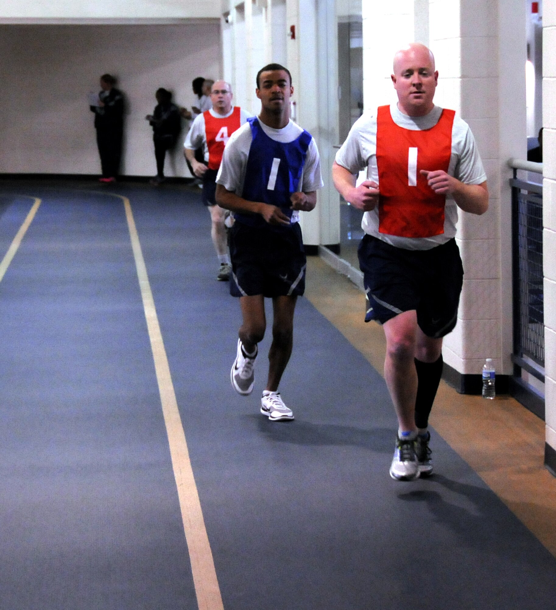 The 192nd Fighter Wing Services Flight staff organized and conducted its first PT evaluation for wing members on February 21, 2015 at Joint Base Langley-Eustis, Va. Previously, unit PT tests were conducted by the 633rd Air Base Wing Fitness Assessment Cell here. The 192nd Services Flight received the approval from Air Combat Command, A1 and the National Guard Bureau to establish their own FAC. The wing’s official FAC team assesses airmen on their strength and endurance to ensure they are fit to fight and ready to carry out the Air Force mission. (U.S. Air National Guard photo by Airman 1st Class Johnisa B. Roberts/Released)