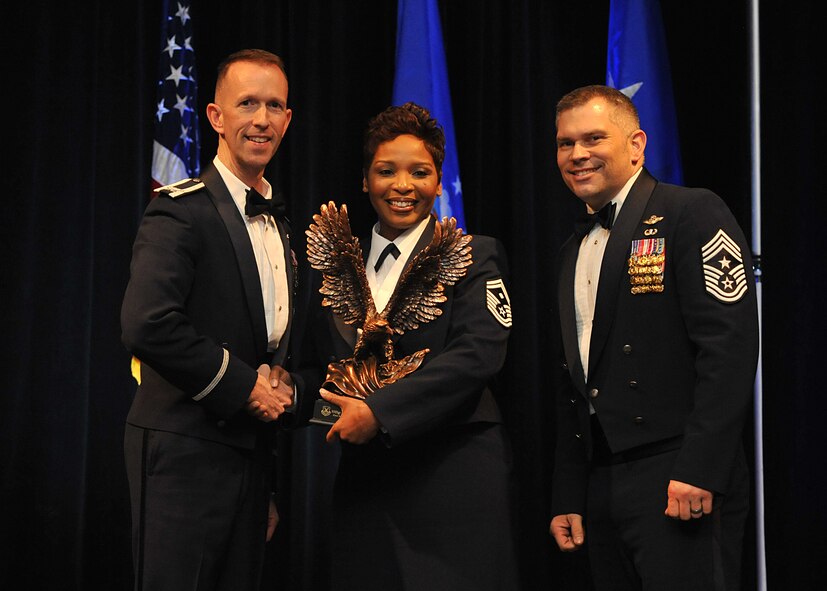 First Sergeant of the Year - Senior Master Sgt. Latoya Edwards-Morgan, 2nd Security Forces Squadron (U.S. Air Force photo/Senior Airman Joseph Raatz)