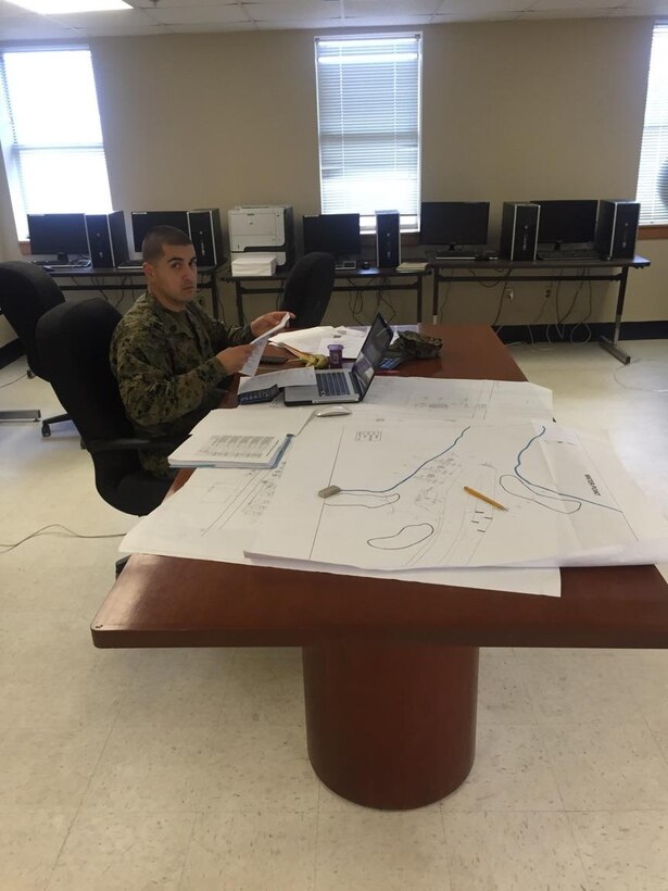 Marines working on field planning preparation.